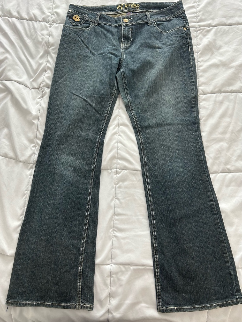 Dereon Medium Dark Blue Flare Jeans